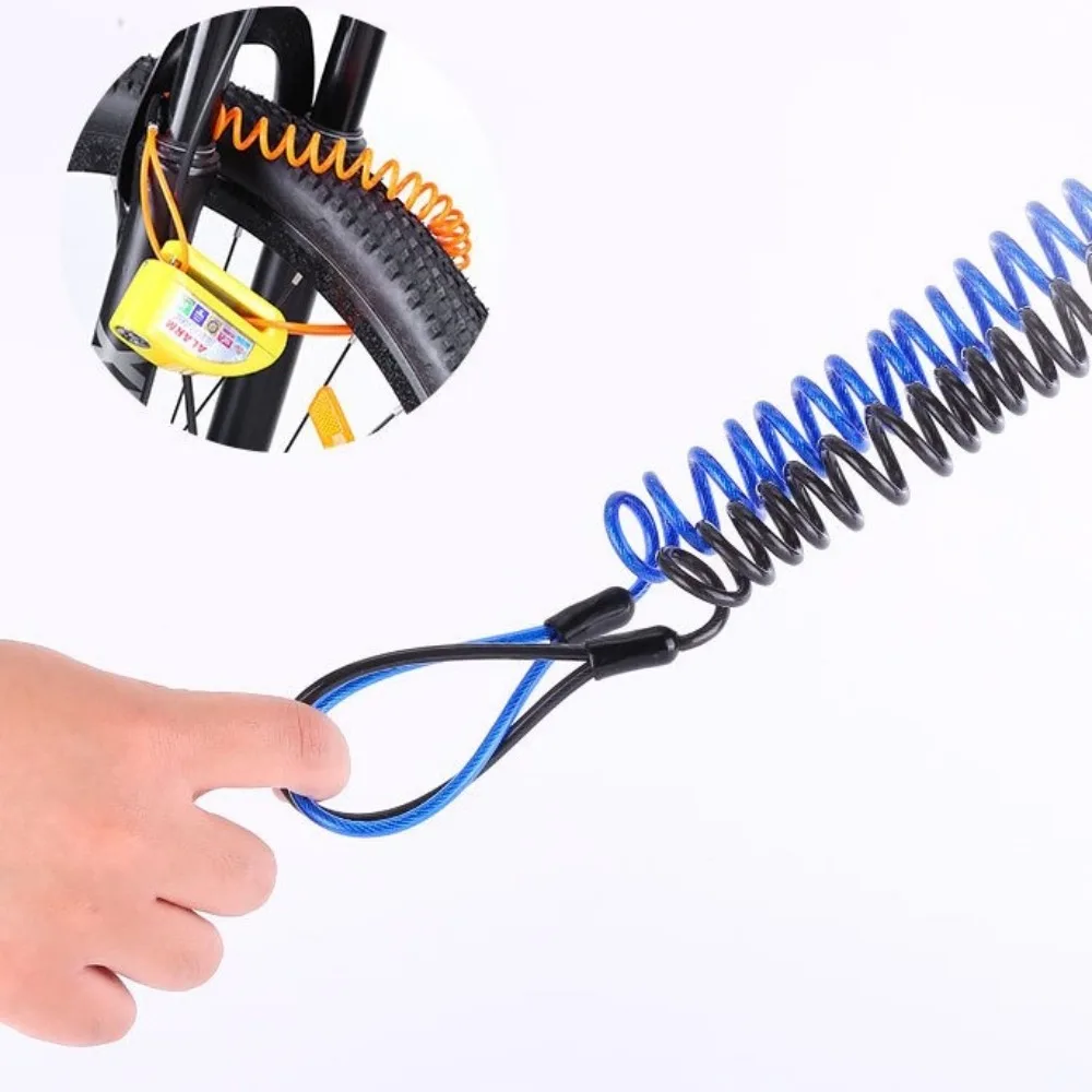 

Durable Metal Motorcycle Safety Lanyard Anti-theft Anti-lost Bike Spring Reminder Cable Disc Brake Lock Rope Universal