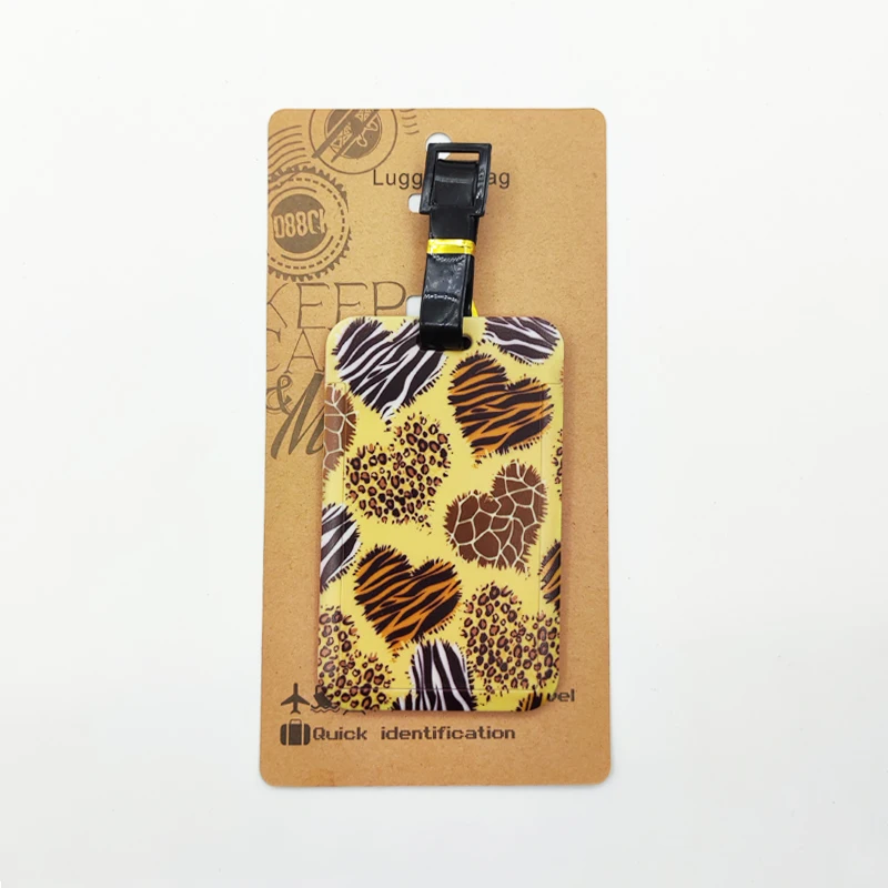 Leopard Print Luggage Label Men Travel Luggage Tag Women Suitcase ID Address Holder Baggage Boarding Portable