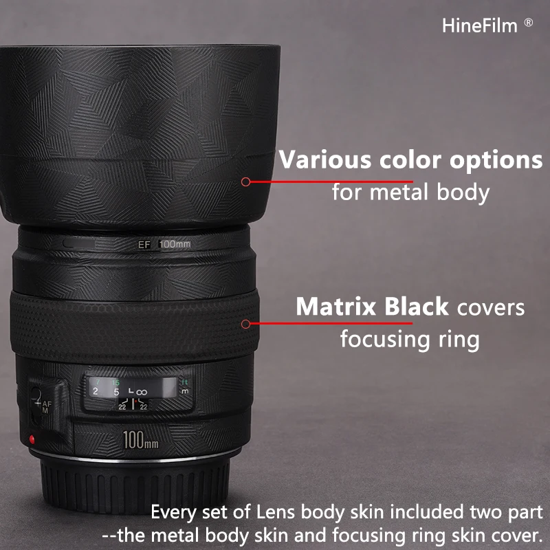 Hinefilm Skin do obiektywu Canon EF100 F2 Naklejka na obiektyw EF100F2 Pokrowiec na obiektyw Canon EF 100mm f/2 USM Naklejka na obiektyw 100 F2 Protector