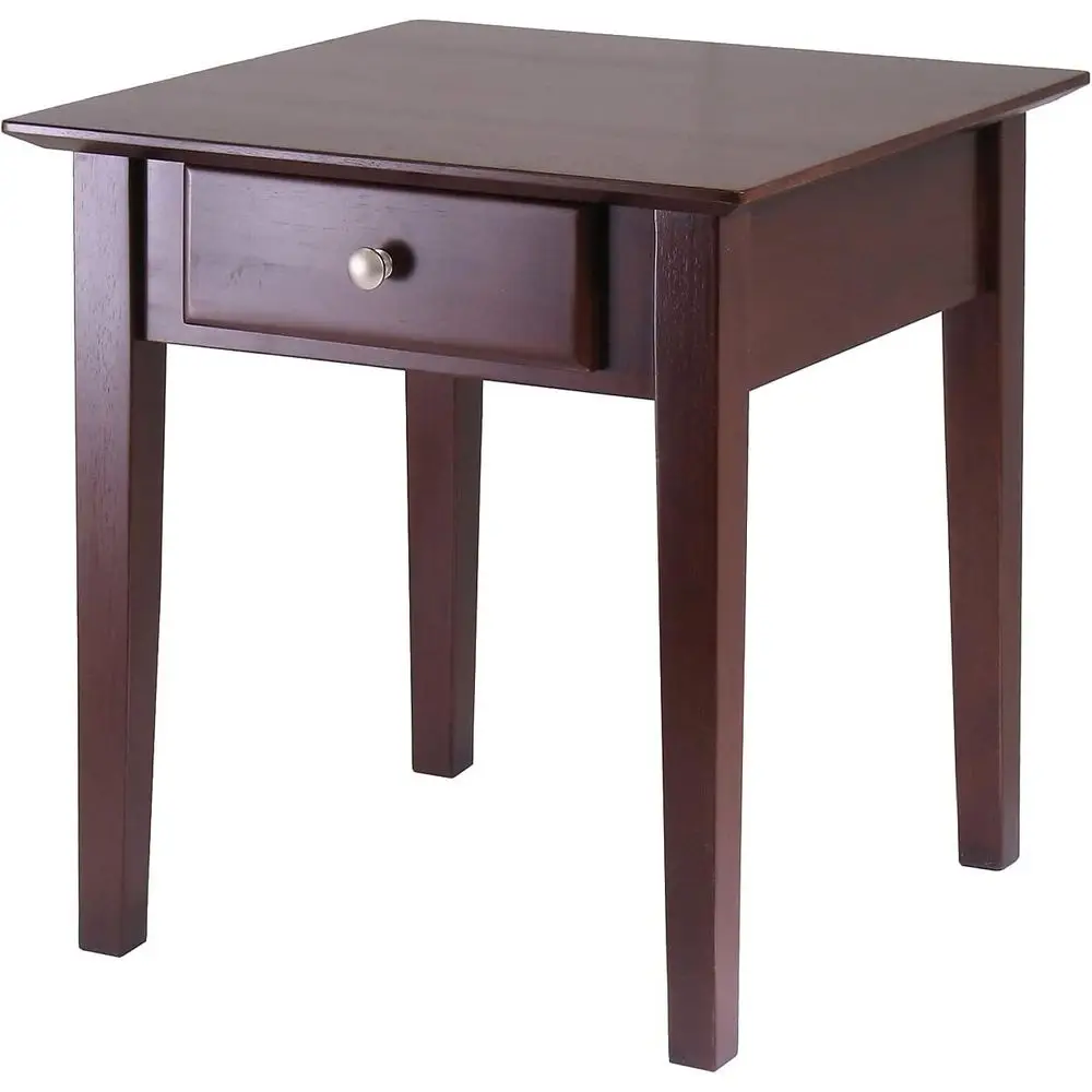 

20 x 20 x 20-Inch Wooden Shaker Style End Table, Rich Brown Finish