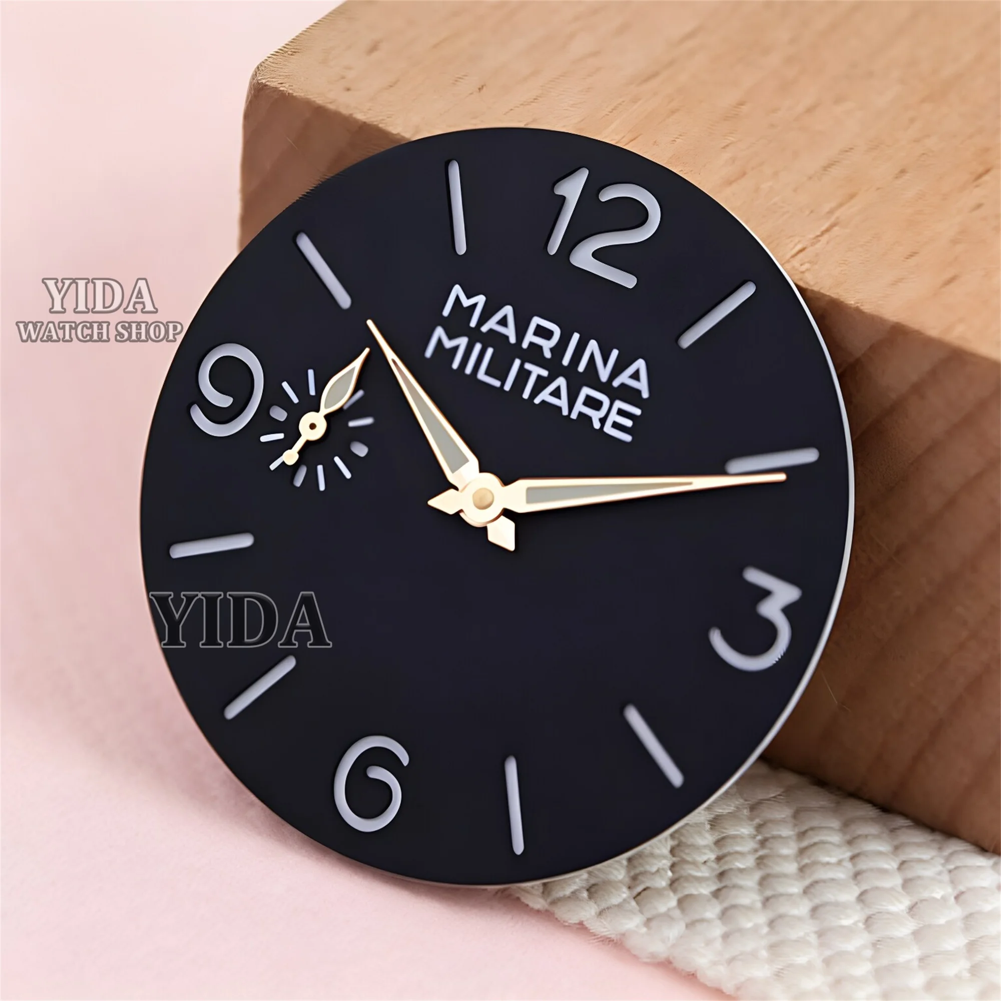 Vintage 39MM Watch Dial PAM Dial Hands Retro Green Luminous Pointers for PAM Case 6152 6154 ETA6497/6498/ST3600 Movement Parts