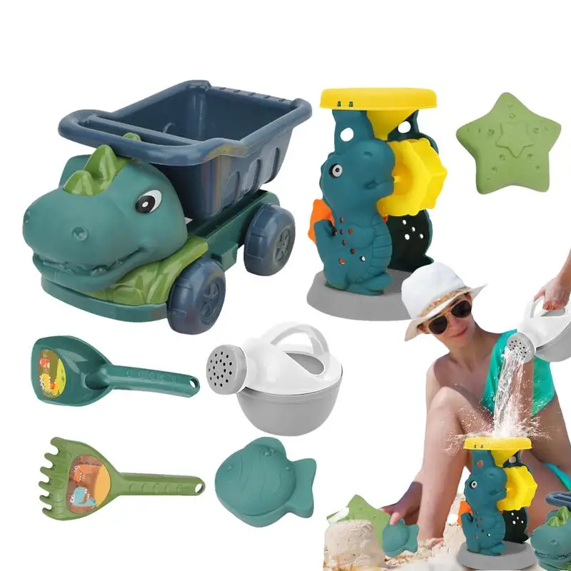 Sand Toys For Kids Dinosaur-Themed Sand Toys Dump Truck Set Smooth Sand Toys For Building Castles Portable Beach Fun Toys For