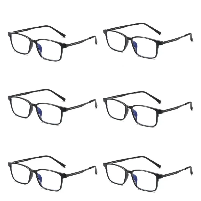 

6PCS Anti-blue Light Reading Glasses for Men, Business Grade Long-sighted Glasses Stainless Steel Frame