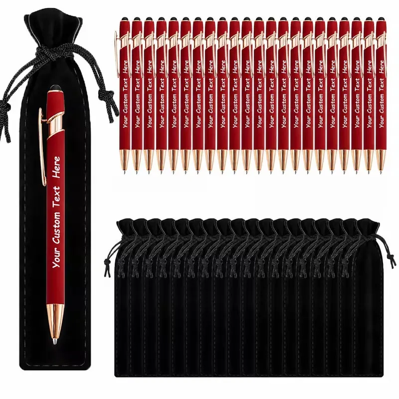 16-Piece Custom Creative Simple Ballpoint Pen Set (16 Pens with 16 Pen Cases) Office and Student Stationery, Anniversary, Birthday, Graduation Commemorative Gifts, Christmas, Thanksgiving, Halloween Gifts