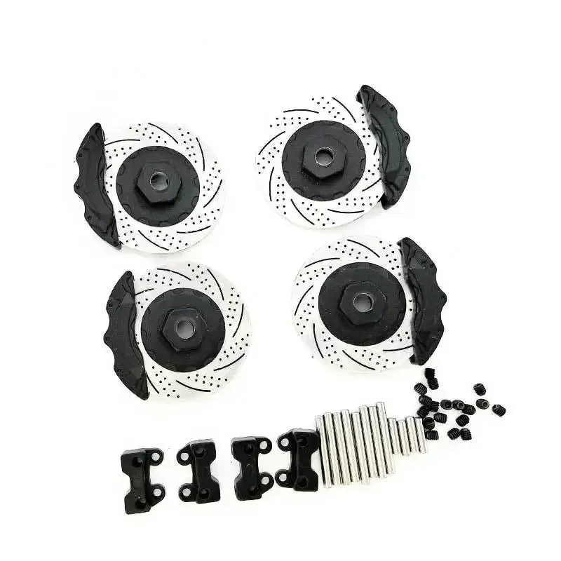 4 szt. Metalowe tarcze hamulcowe z zaciskami do samochodów RC Crawler 1/10 TRX4 Defender Bronco G500 TRX6 G63, części tuningowe