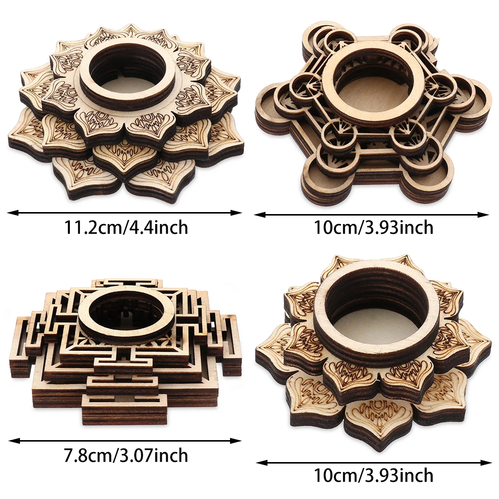 Lotus Pattern Wooden Crafts Holder For Crystal Stone Carving Stand Crystal Ball Base Meditation Decoration Desktop Ornament