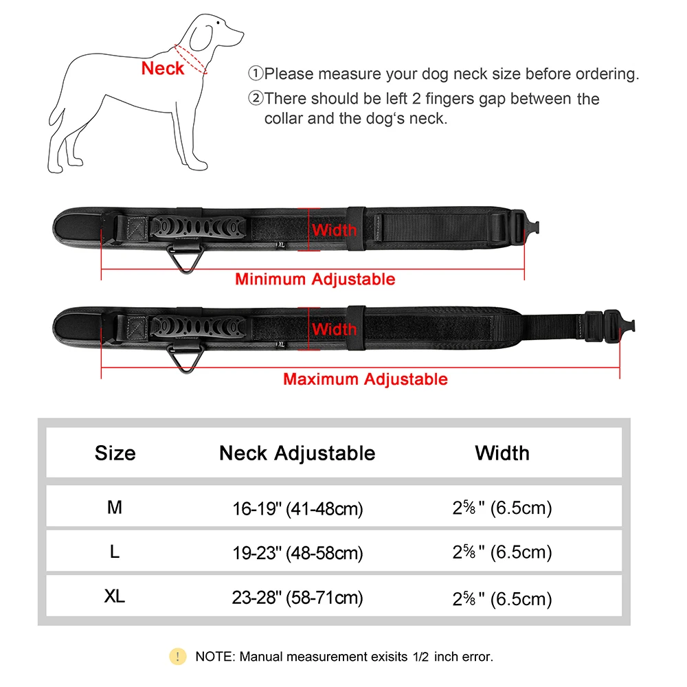 Durable Tactical Dog Collar Adjustable Nylon Military Dog Collar Leash For Medium Large Dogs German Shepherd Training Hunting