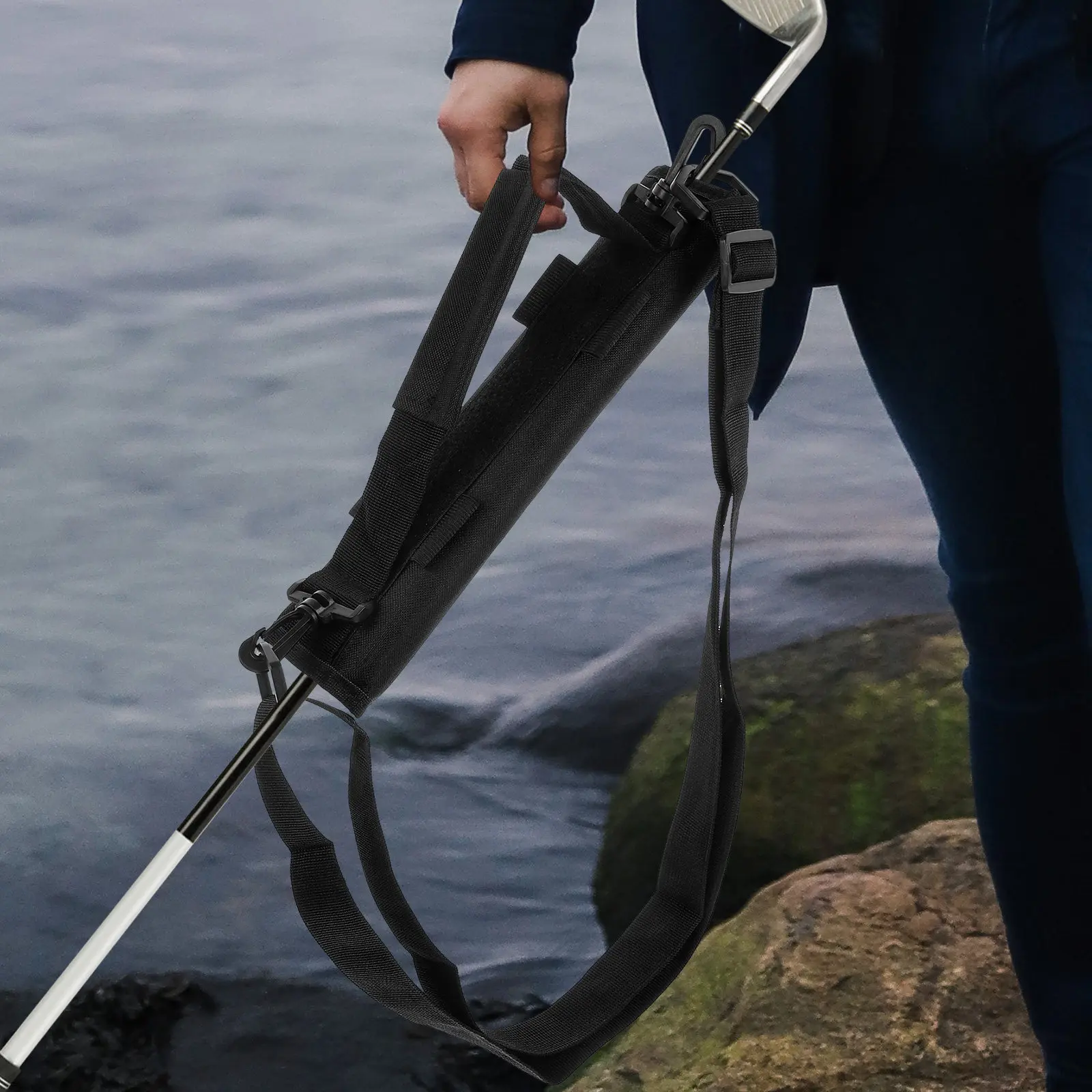 

Нейлоновая сумка для гольф-клюшек, многоразовая, прочная, износостойкая, сумка-чехол для гольфа, многоразовый держатель для гольф-клюшек, чехол для кия