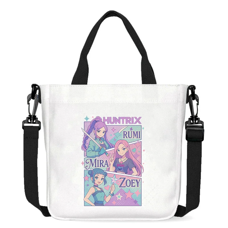 KPop شيطان الصيادين تأثيري حقيبة قماش قنب حقائب التسوق Y2k حقيبة تسوق Kawaii تخزين أكياس حقائب كتف لمحبي هدية