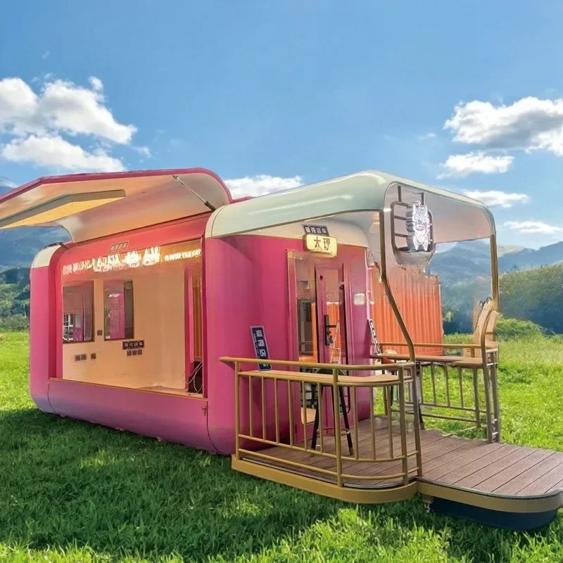 Internet celebrity flying wing door dining car milk tea coffee ice cream food snacks business Yuncang gullwing door dining car