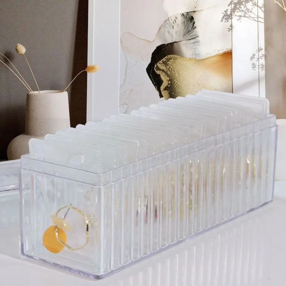 Portable With 20 Bag Jewelry Organizer Box Anti-Oxidation PVC Storage Holder Dustproof Clear Storage Box Women