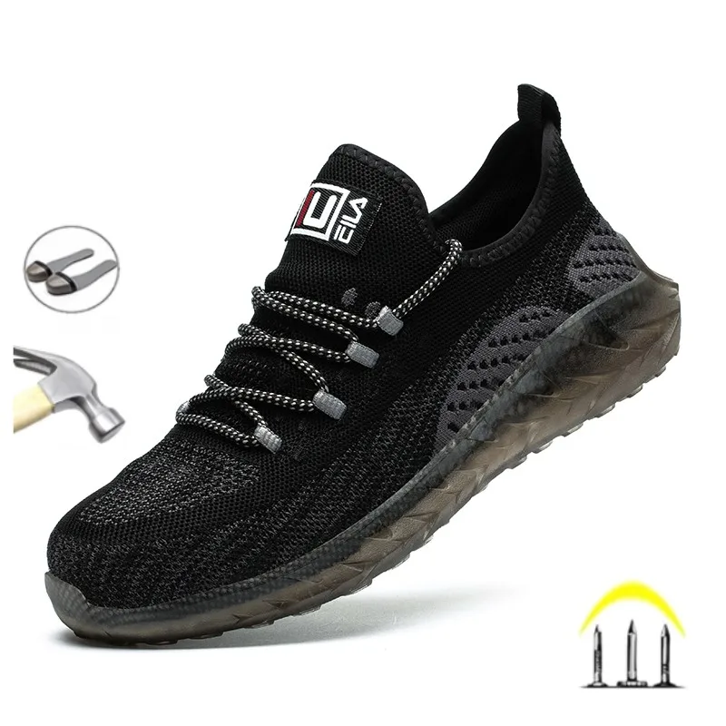 

Dropshipping Work Safety Shoes Summer Breathable Men's Work Protective Shoes Sports Shoes Anti Piercing Men's Steel Toes