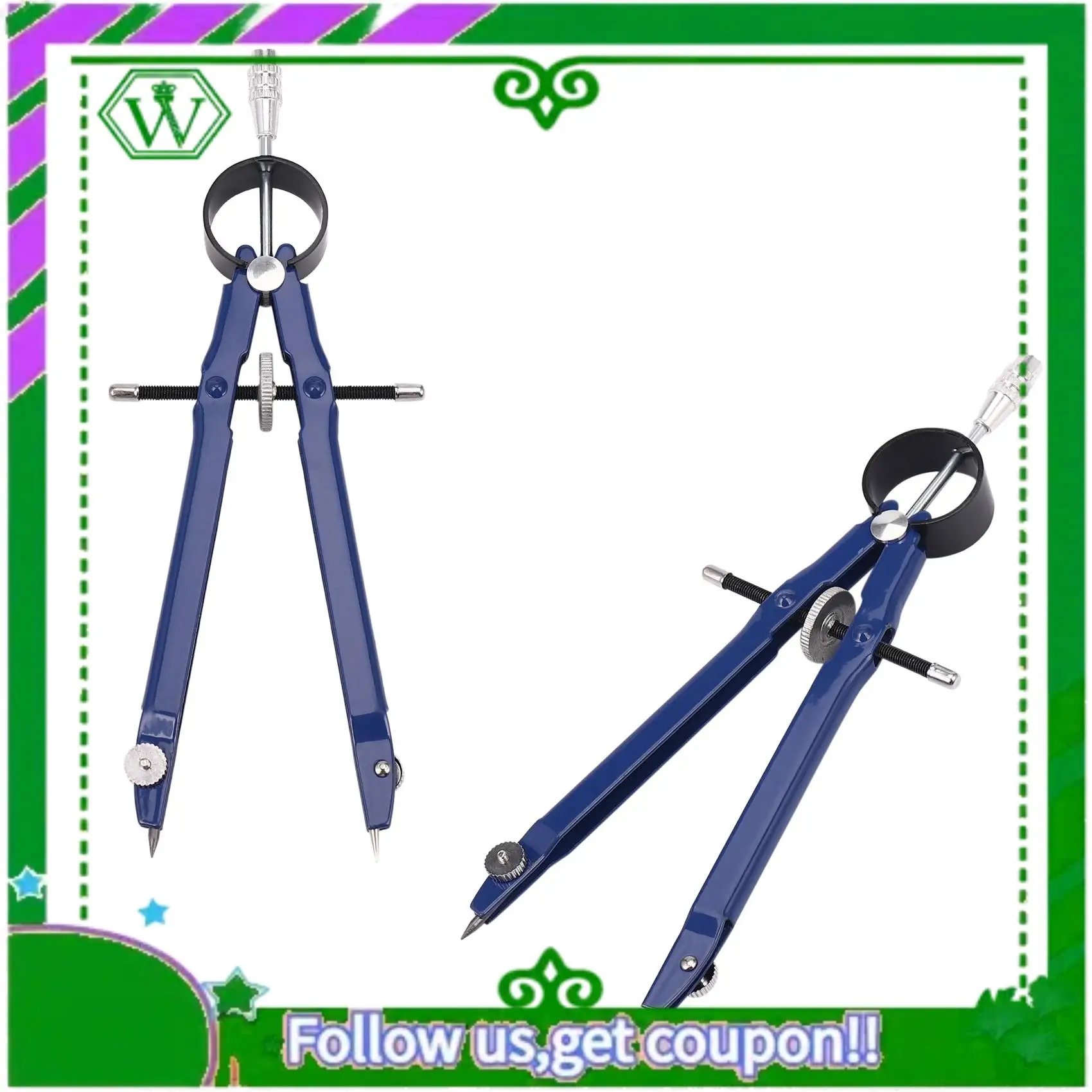 ABIK-4 Pack Drafting Compass With Lock Math Bow Compass Drawing Metal Compass With Wheel Geometry Compass Bow Divider Compass