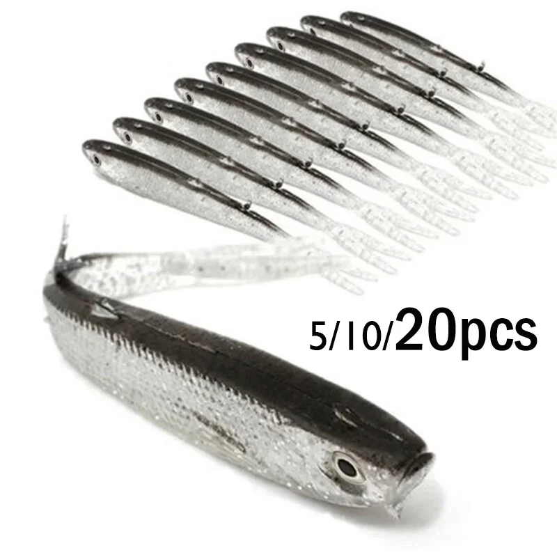 Weichen Köder Fisch Swimbait Gabel Schwanz Mit Haken & Ohne Haken Angeln Locken Künstliche Silikon Köder Angelgerät Waren