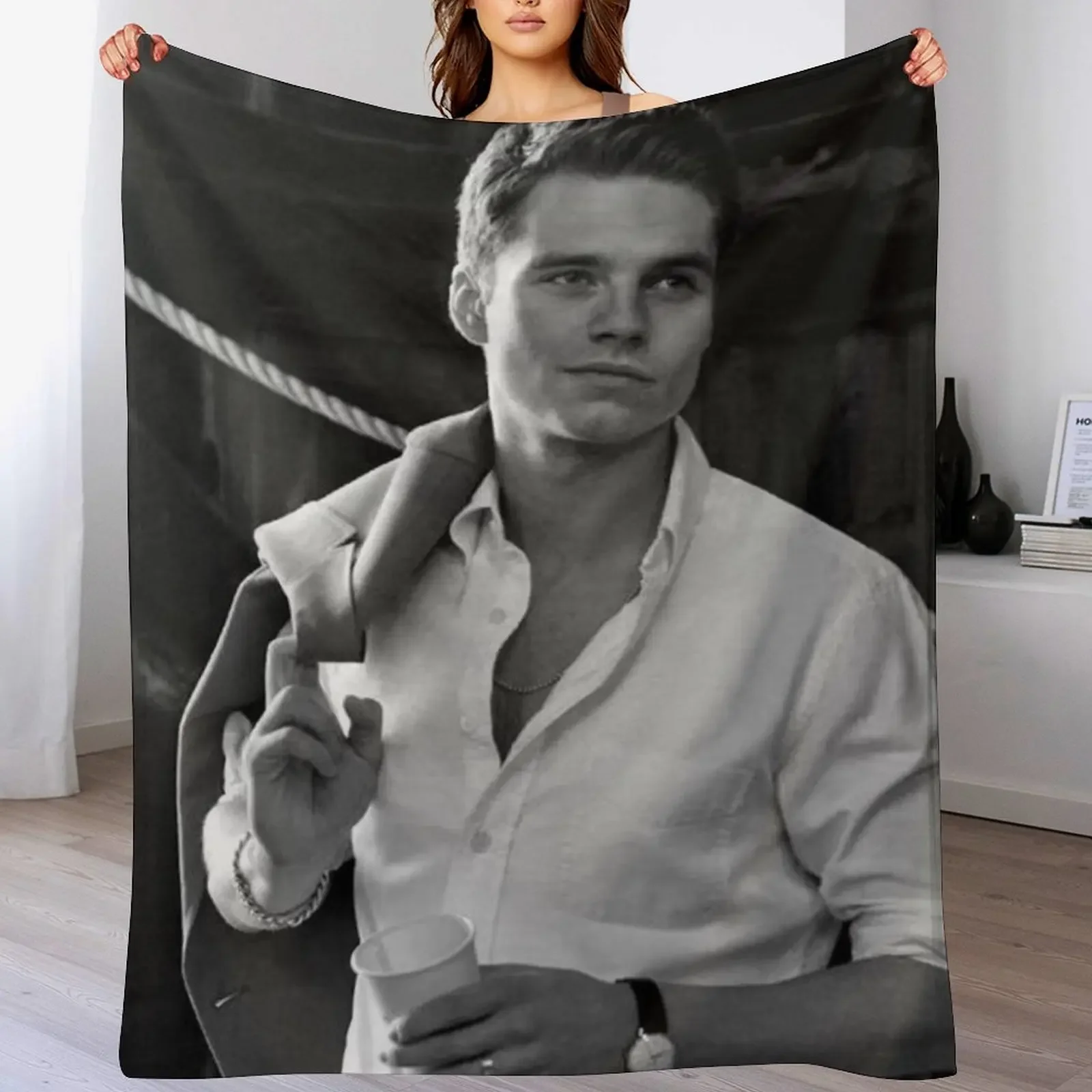 Sebastian Stan Throw Blanket Loose Bed linens sofa bed Blankets