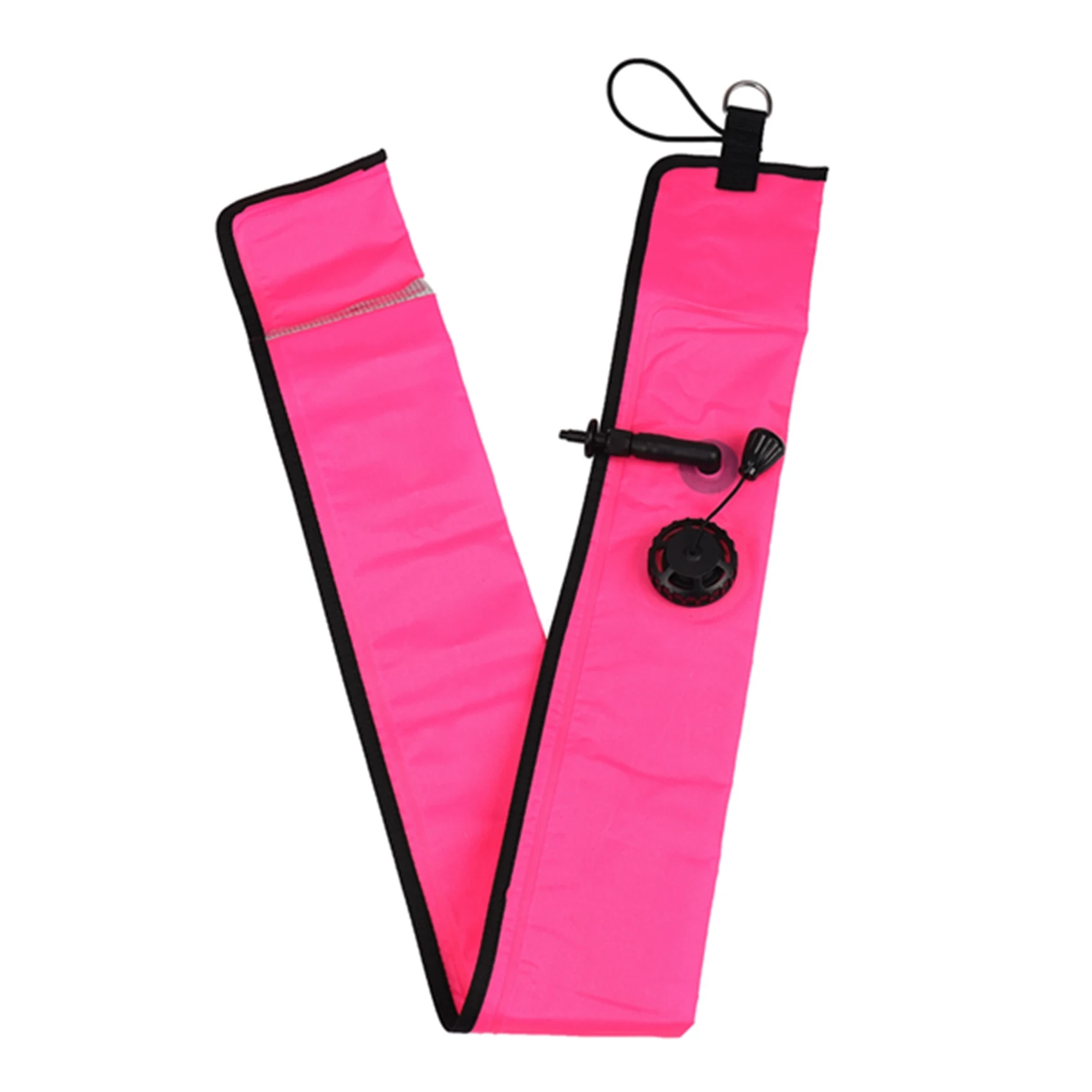 AAA87 1M Scuba Diving Inflatable SMB Surface Signal Marker Buoy Visibility Float Signal Tube Sausage,Rose Red