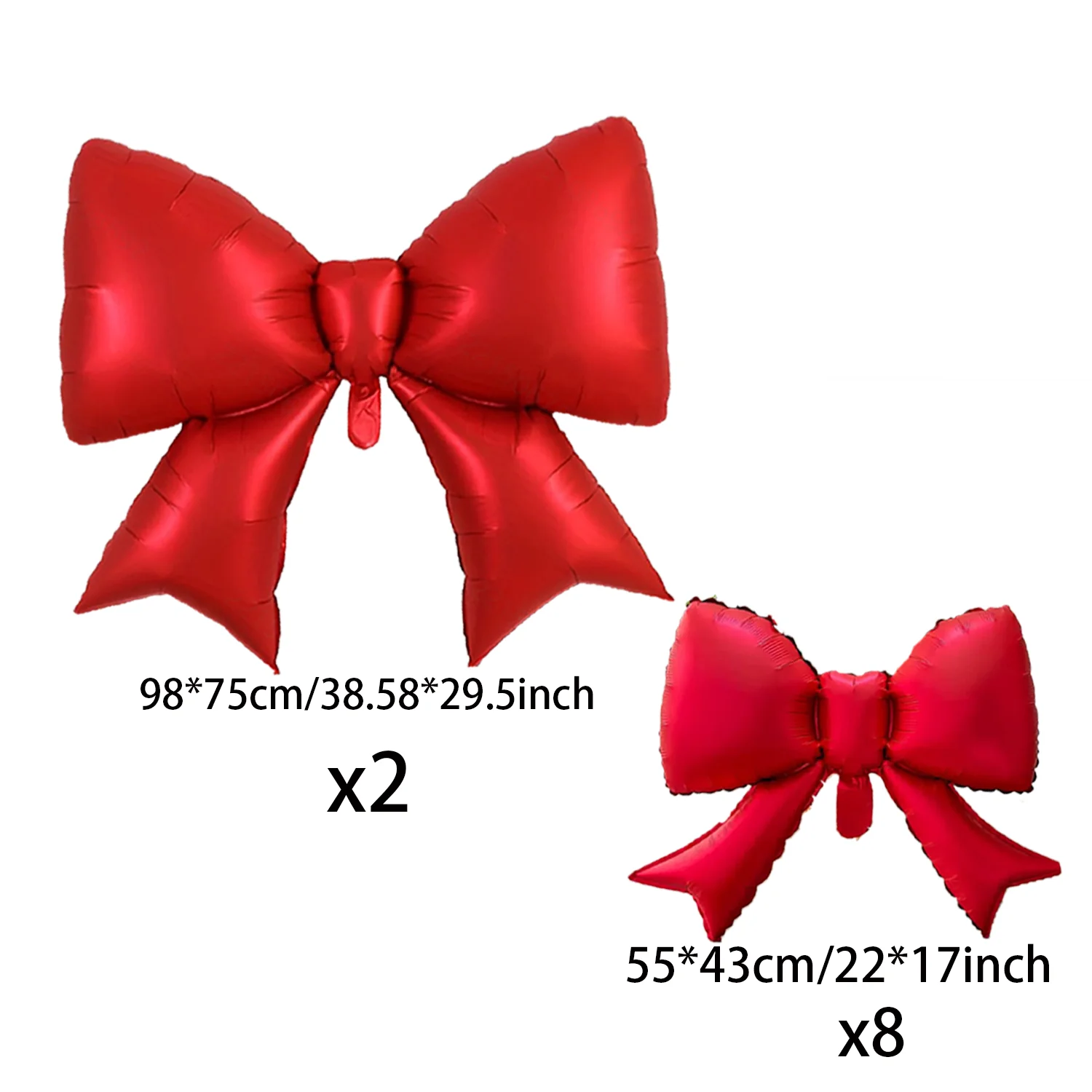 2/10 Stück rote Aluminiumfolien-Schleifenballons, geeignet für Hochzeiten, Gender-Reveal-Partys, Geburtstage, Neujahr und Weihnachtsdekorationen – Detail 6