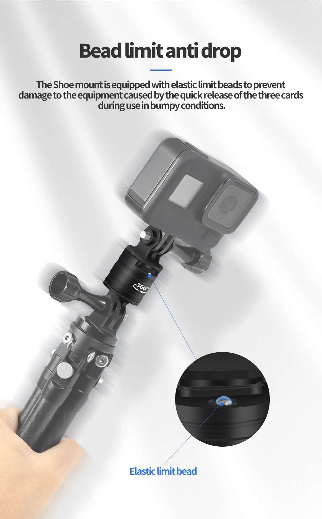 360 Grad drehbarer drehbarer Stativhalterung-Adapterhalter für GoPro 13 12 Insta360 Verlängerungsarmhalterung Action-Kamera-Zubehör – Detail 13