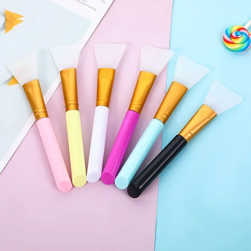 Aplicador de barro Facial Flexible, mezcla de crema de loción corporal, herramienta de belleza de maquillaje DIY de cosméticos, 1 cepillo de máscara de silicona de Color