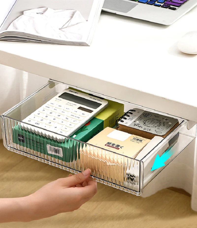 

Ящик для хранения под столом, органайзер для карандашей, канцелярских принадлежностей, скрытый лоток для сортировки офисных ручек