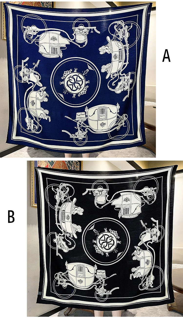 

Winter Large Scarf Luxury Big AB Shawls Hand Rolled Bandanas Wool Silk Scarves Wraps Big Bandanas Head Clothing Accessories