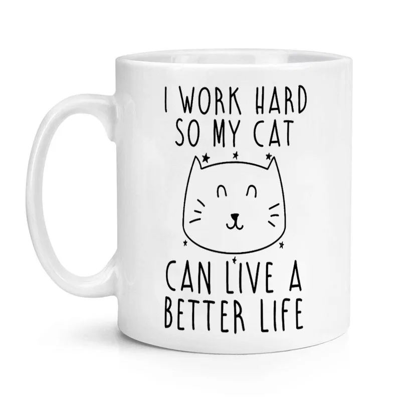 

Ceramic Mugs Water Cups for Adults Hard Work Ceramic Cup Motivation Small Style Text And Letter Patterns