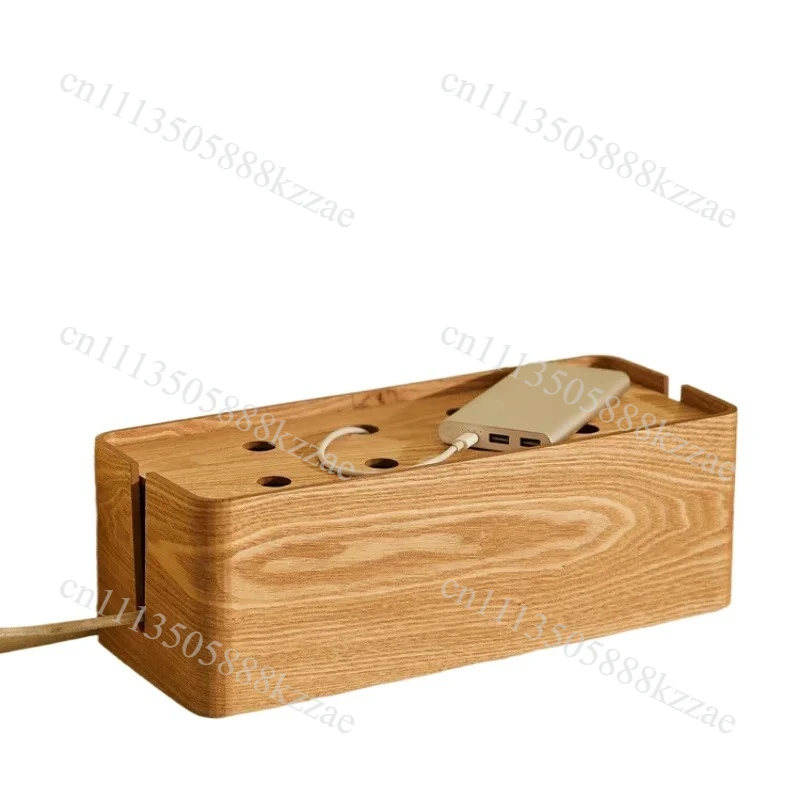 Power Strip Storage Box Upscale Cable Organizer Desktop Plug Socket Holder Neat Electrical Management Box with Stylish Cover