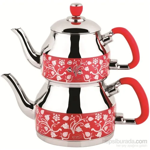 Özkent K-331 Symbol Mini Embossed Teapot Red