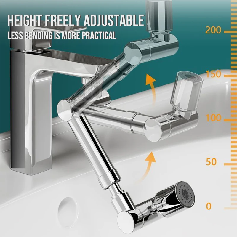 Novo universal 1440 ° rotativa retrátil torneira do filtro de respingo extensor lavatório da cozinha torneiras bubbler bico braço robótico