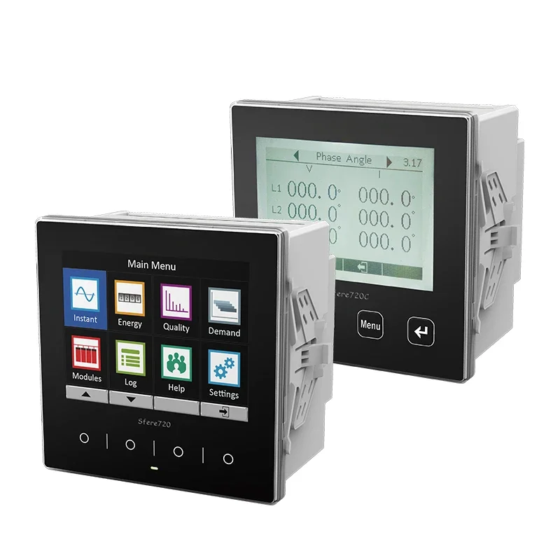 LCD multi functional RS485 modbus data log energy meter three phase power quality analyzer