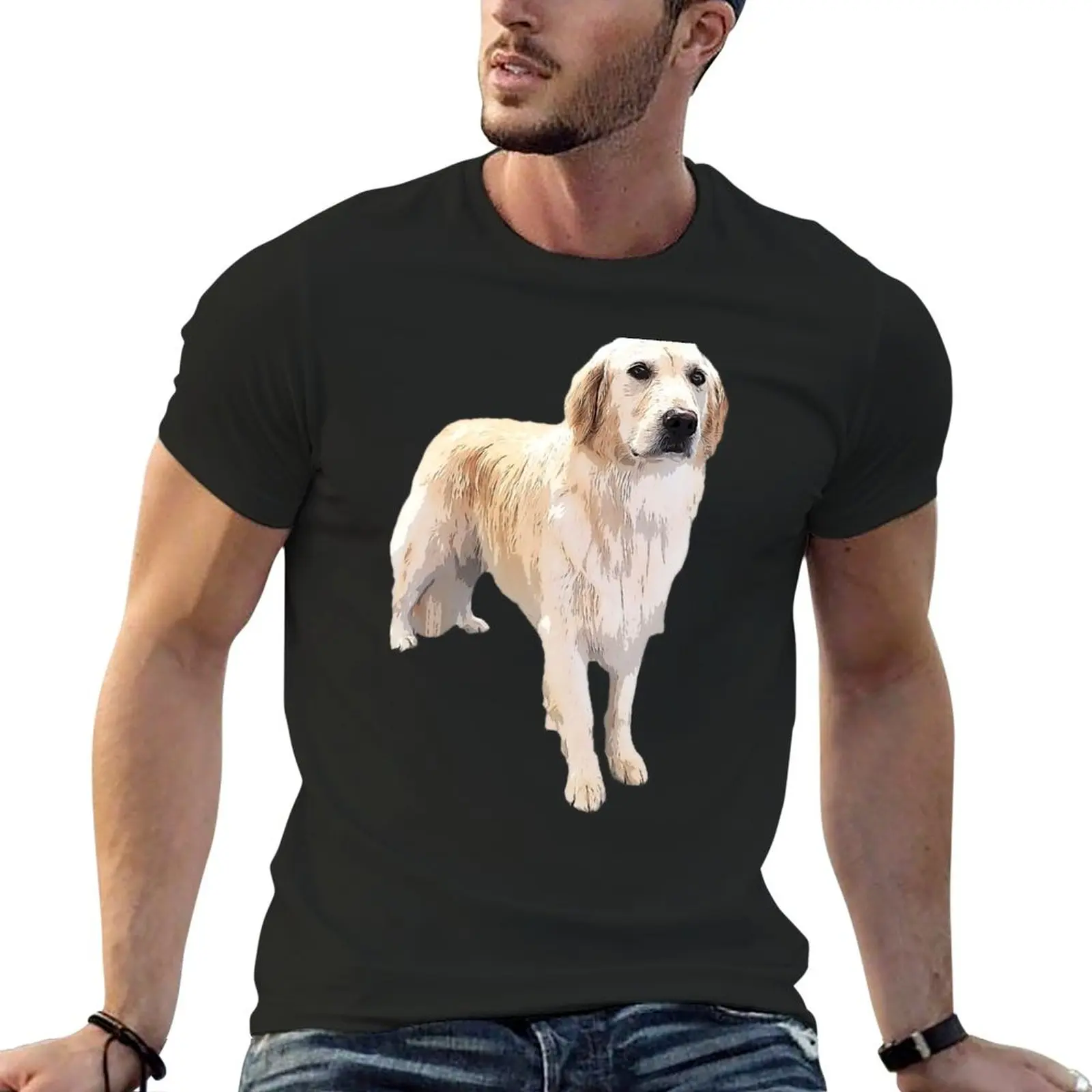 Golden Retriever Standing Beauty T-Shirt blank t shirts new edition t shirt Short t-shirt tops black t shirts for men