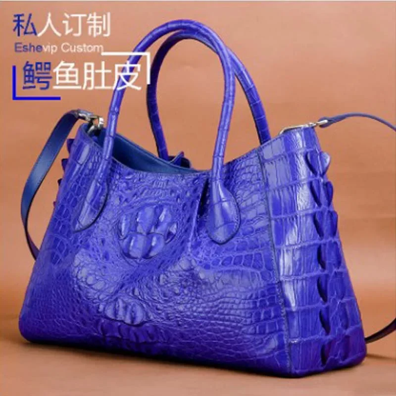 ourui new  selling crocodile bag  blue   female  handbag women handbag