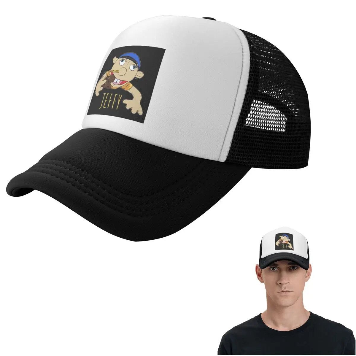Jeffy The Puppet Hot Selling! Cap Fashion Mesh Baseball Caps Adjustable Hat Hip Hop Summer Unisex Baseball Hats