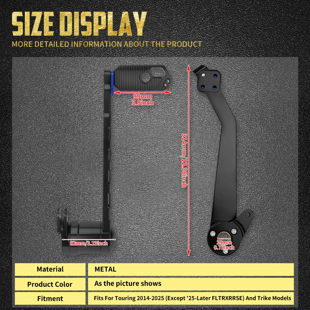 Motorcycle Brake Arm Lever Peg Pedal For Harley Touring Road King Street Electra Glide Ultra Limited Trike 2008-2013 2014-2025