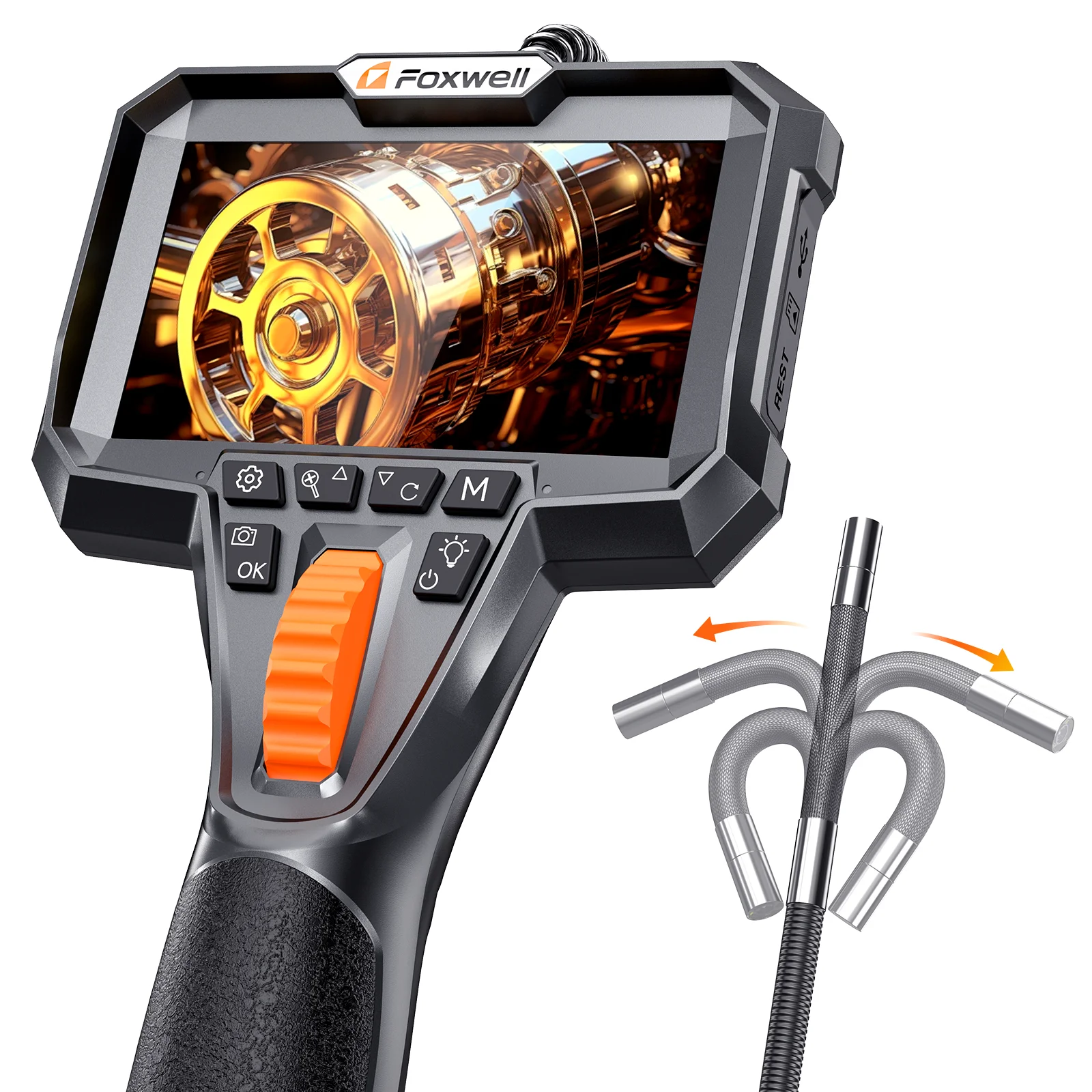 

FOXWELL Y400 Industrial Endoscope 4.3-inch 6.2mm Pipeline 1.6M HD Detection Camera IP67 Waterproof Endoscope Scanner
