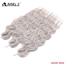 Noble-Água Onda Torção Crochet cabelo, trança sintética, Ombre, loira, rosa, onda profunda trança, extensão do cabelo, 24