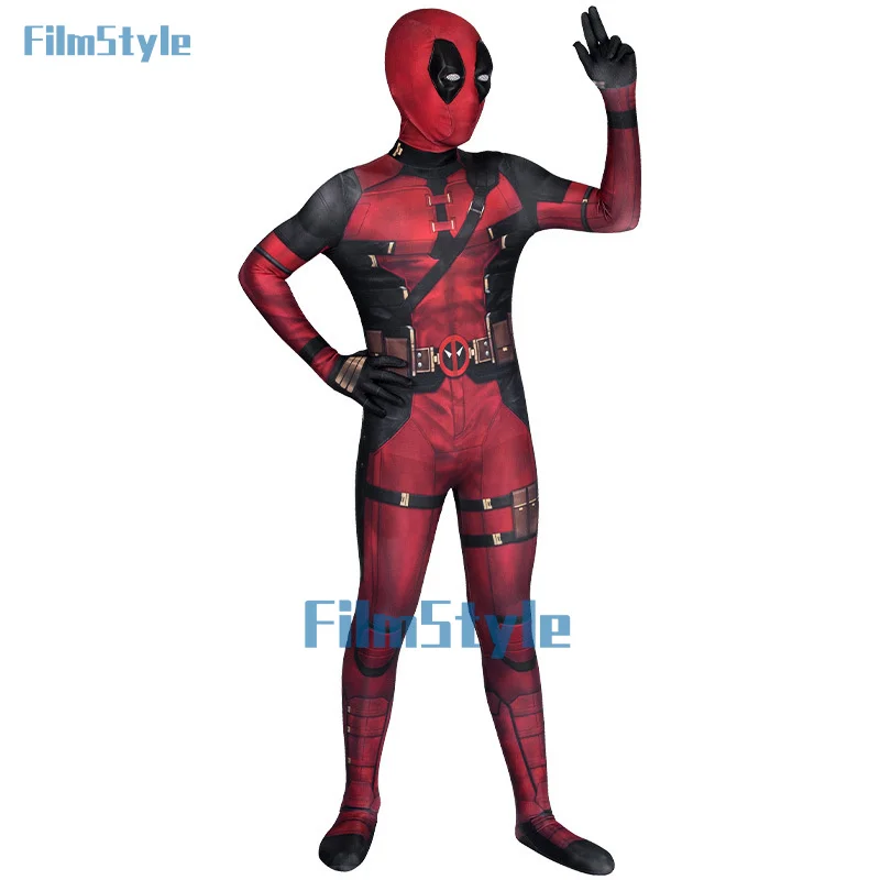 Kids Fantasy Dead Cosplay Pool Wade Disguise Costume Wilson Villain Fantasia Jumpsuit Mask Outfits Halloween Carnival Party Suit