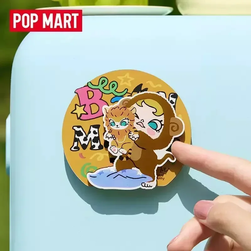 POP MART Baby Molly Baby Tabby Series Magneti per frigorifero Scatola cieca Scatola misteriosa Giocattoli Ornamenti Kawaii Figurine Decorazioni per la casa Desktop