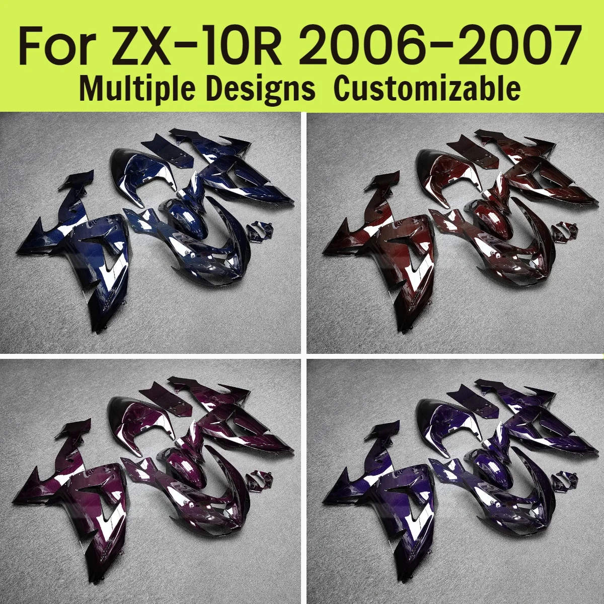 ZX 10R 2006 2007 Fairing Kit for Kawasaki ZX10R 06 07 Carbon Fibre Motorcycle Customized Body Parts Fairings