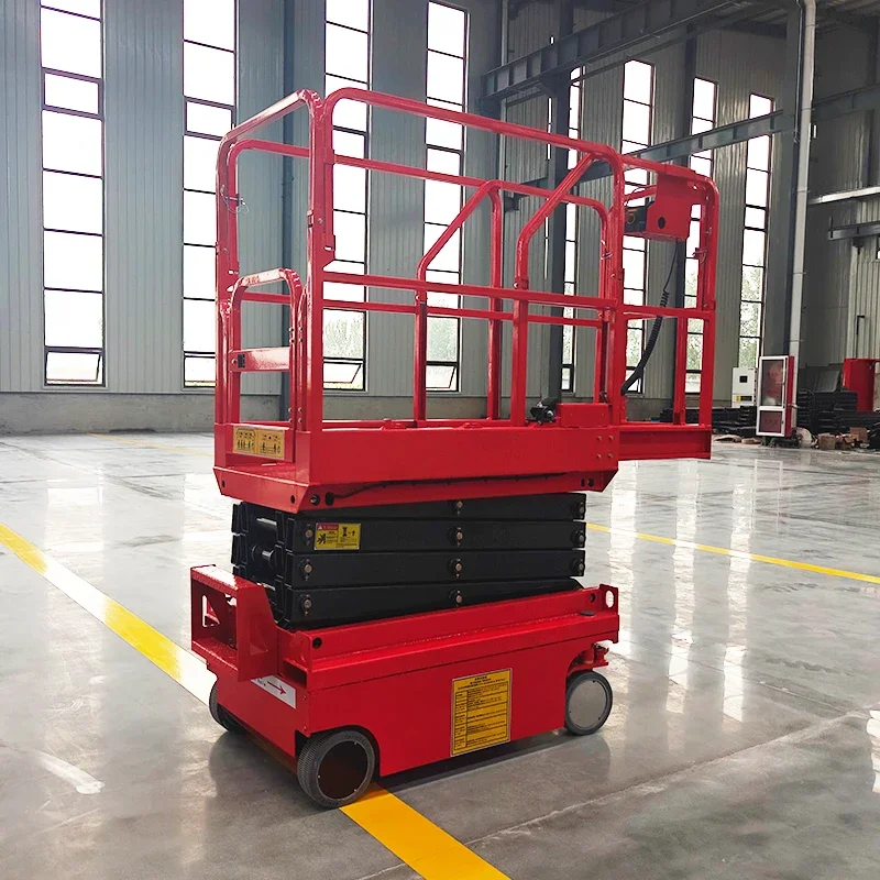 High Quality Electric Self-propelled Scissor Lift Hydraulic Aerial Work Platform CE Certified 100kg Capacity 3.9m Platform