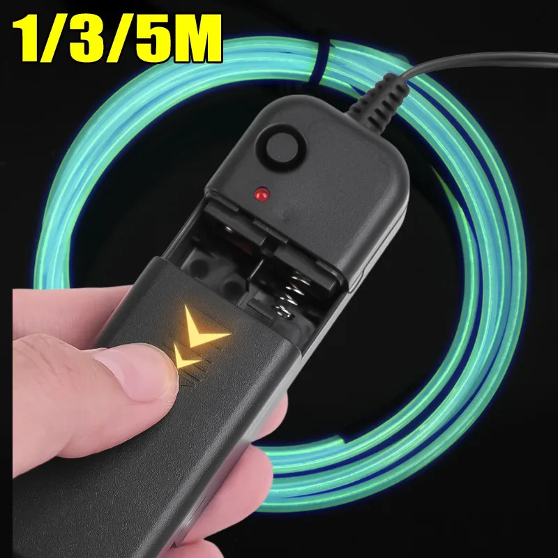 Car Interior Atmosphere Lighting LED Strip Decorative Lamp EL Wiring Neon Strips Party Atmosphere Diode Flexible Ambient Light