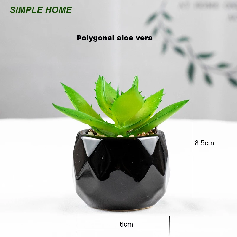 Künstliche saftige Bonsai-Pflanzen mit Keramiktopf für Raumdekoration, Bürotisch, Hausgarten-Dekoration – Detail 4