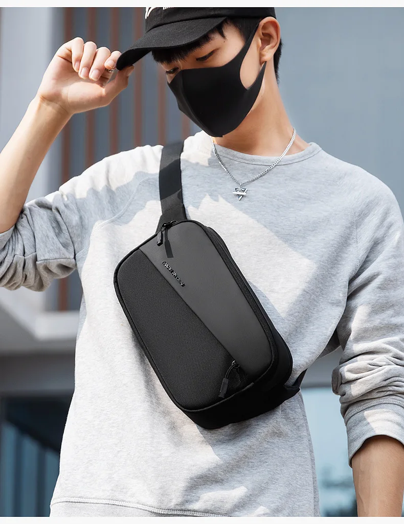 Casual crossbody bag men's bag fashion splicing waterproof shoulder bag simple lightweight crossbody
