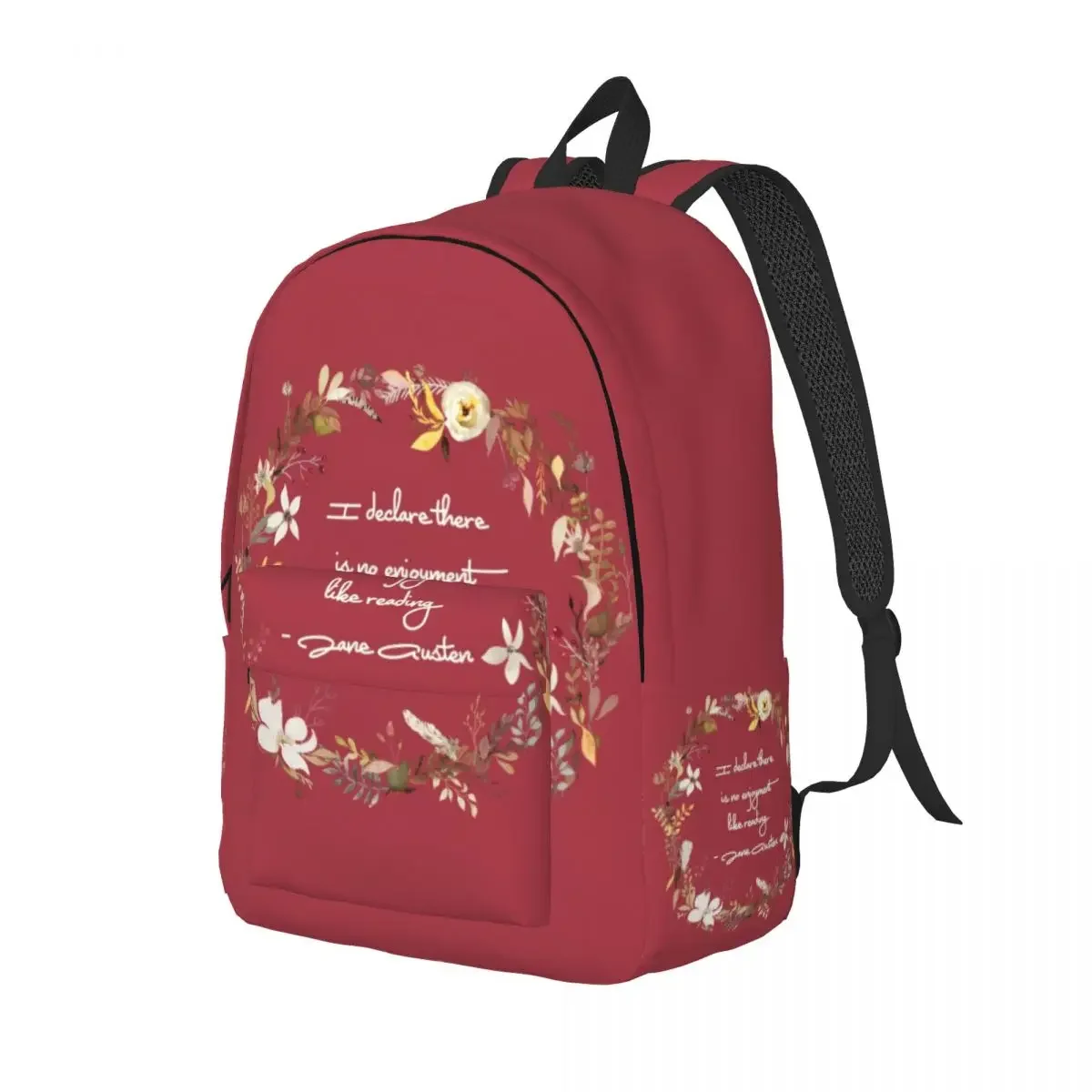 Jane Austen Quote Laptop Backpack Women Men Fashion Bookbag for College School Student Enjoy Reading Bags