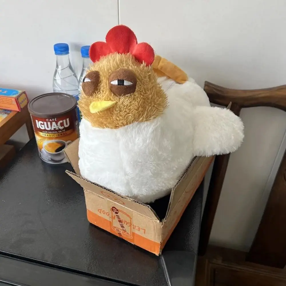 Fluffy Hen Shape ไก่ Plush กระเป๋าสายคล้องไหล่ปรับได้ซิปกระเป๋าสะพายข้างขนาดใหญ่ความจุ