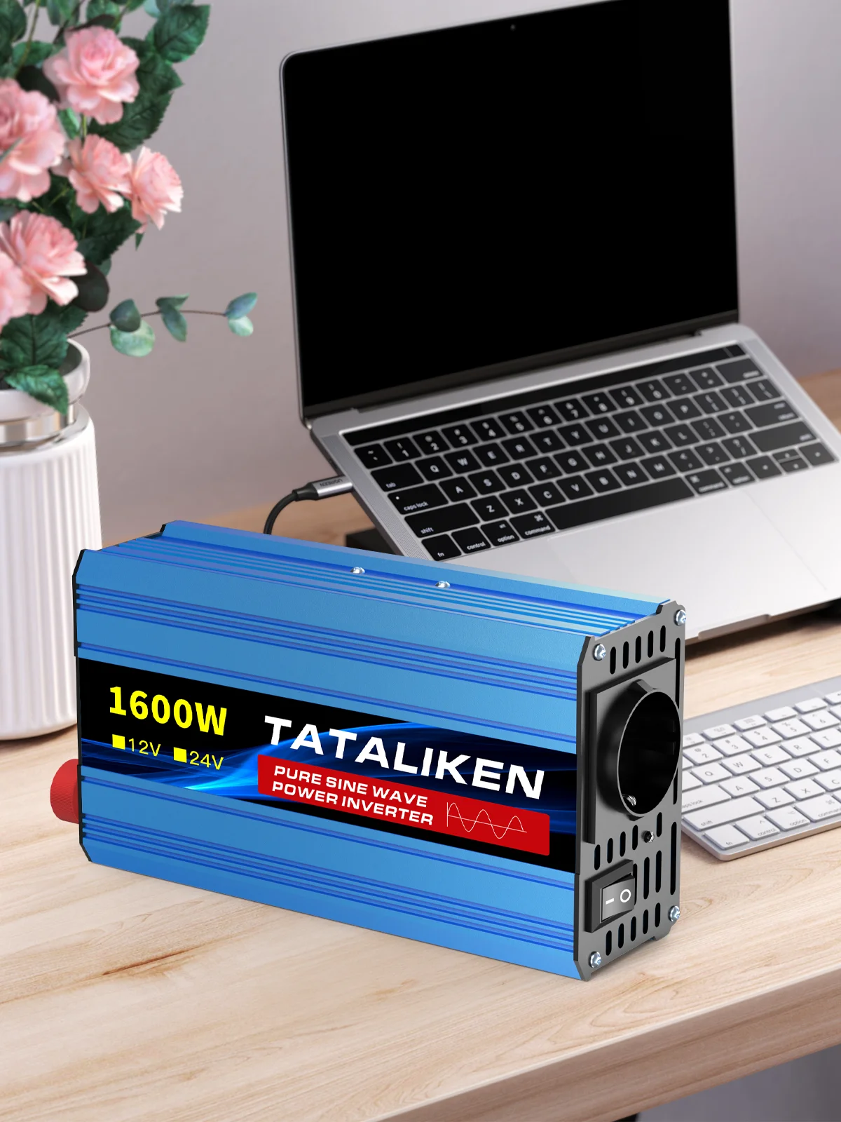 Zuivere Sinus Inverter 12V DC naar 220V AC 50Hz 2500W 3500W 4000W 8000W EU-stekker LCD Display Temperatuurregeling Ventilator - afbeelding 2