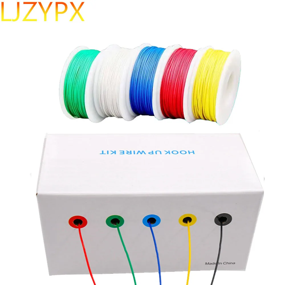 

250m/Box 30awg Jumper Silicone OK Wire 5 colors Electronic Circuit Wrapping Cable Tinned Copper PCB Hook-up Flying Soft Wire DIY