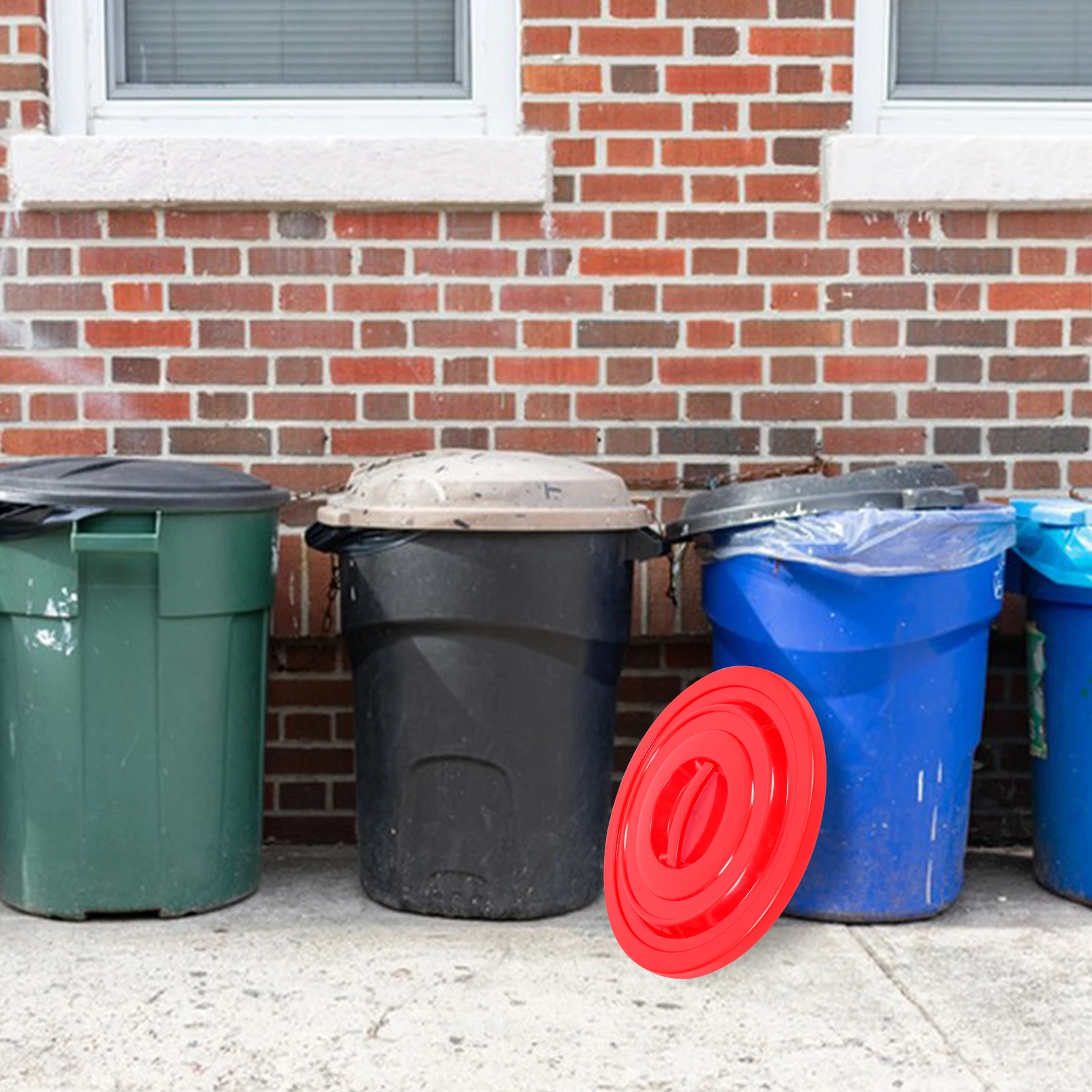 

Heavy Duty Plastic Trash Can Replacement Cover Outdoor Garbage Bin Lid Strong Odor Proof For Hospitals Parks Offices