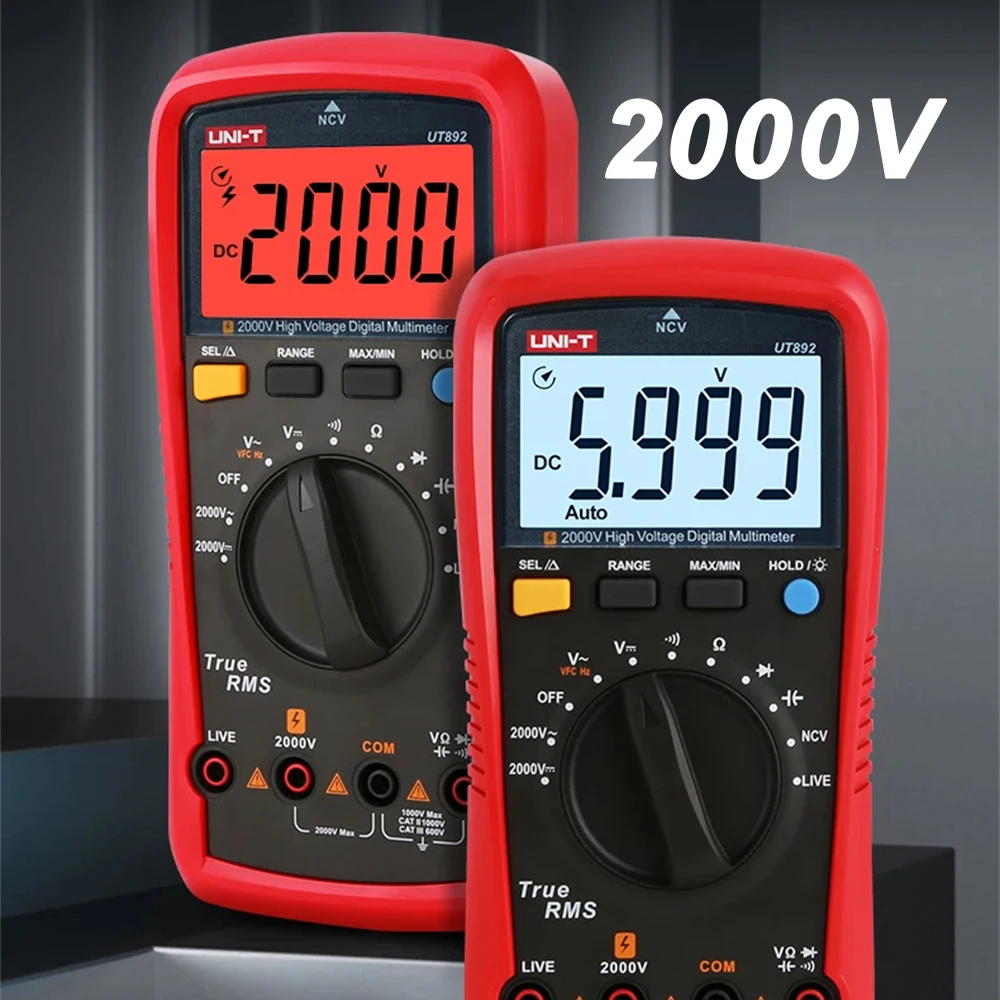 UT123D Multimeter Digital Cerdas Otomatis RMS AC/DC Ketahanan Tegangan Saat Ini dan Multimeter Rumah Tangga Penguji Kapasitansi