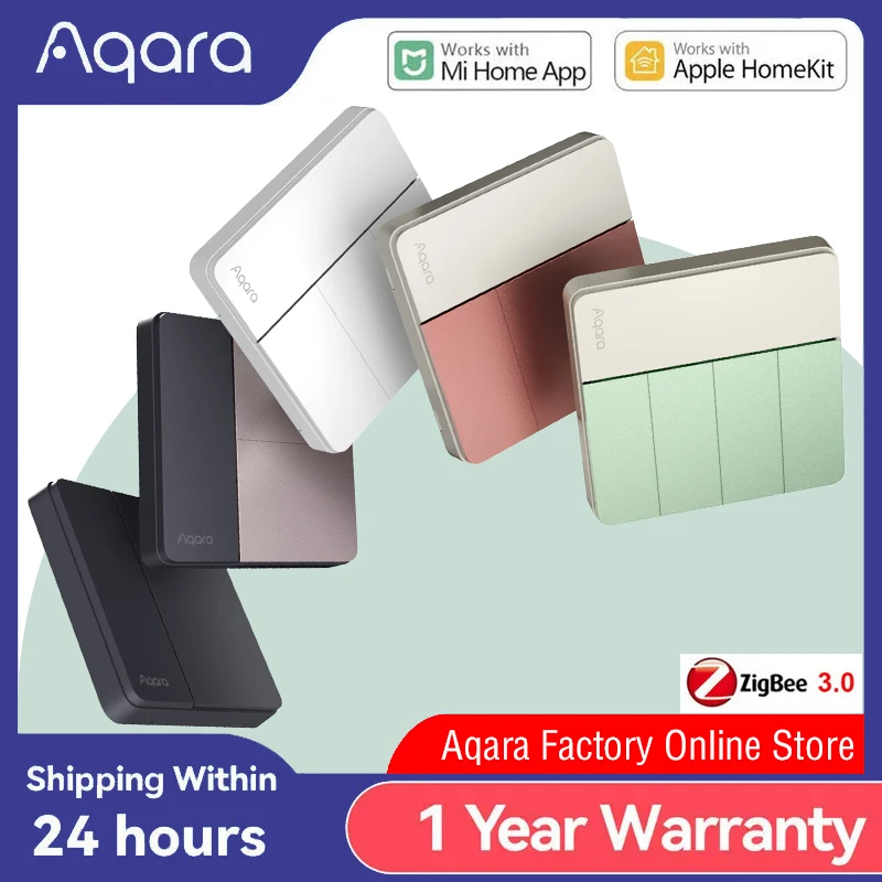 

Aqara Smart Wall Switch Z1 More Control Zigbee 3.0 Compatible with Single Live/Neutral Wire Design Supports Mi home HomeKit APP